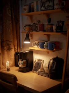 cozy student dorm setup