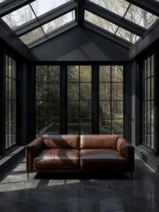 dark modern sunroom