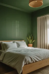 deep forest green walls on all four sides