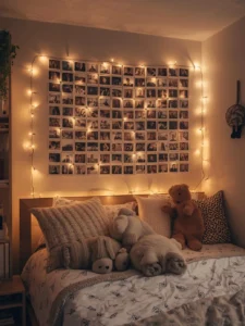 dorm room photo wall