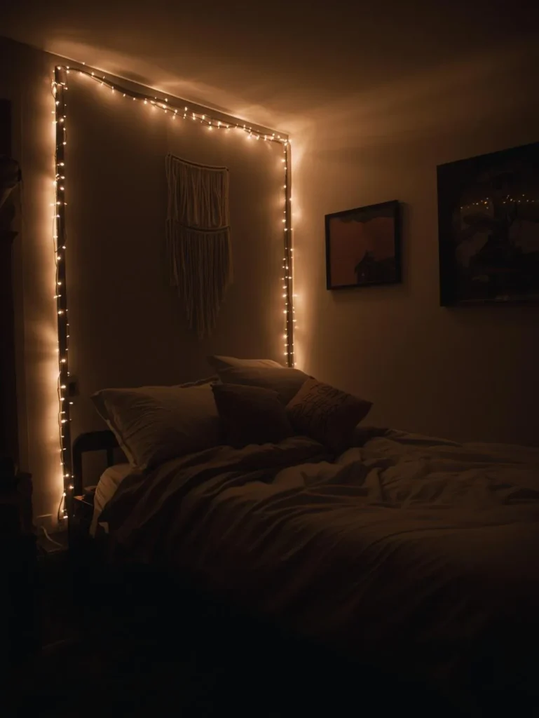 dorm room with LED strip