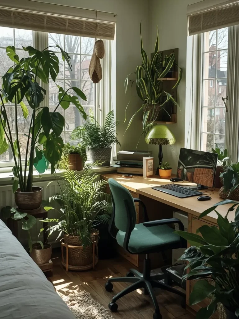 dorm room with indoor plants