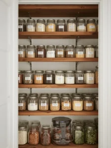 farmhouse pantry glass jar storage