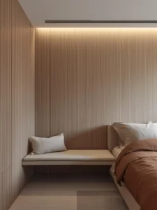 fluted oak veneer wall panel