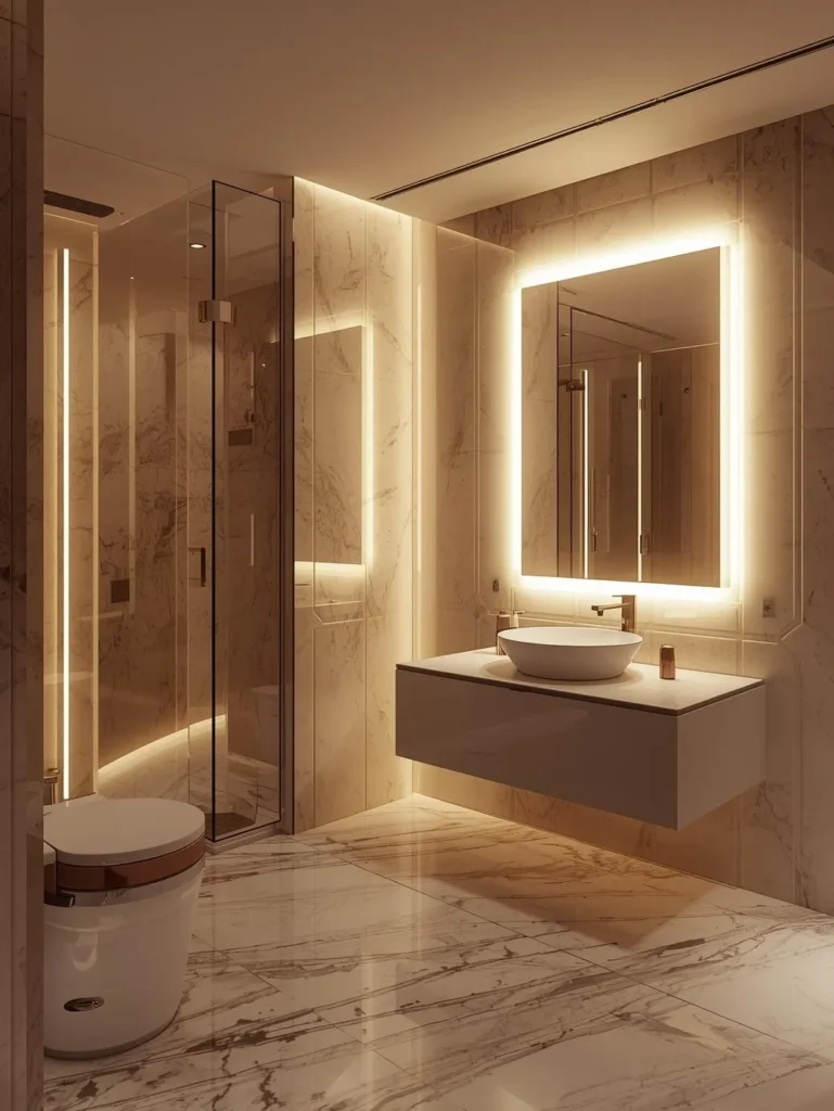 futuristic small bathroom