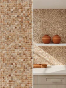 kitchen backsplash in micro mosaic tile
