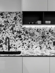 large-chip black and white terrazzo