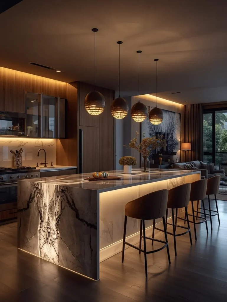 luxury open concept kitchen