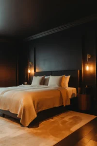 matte black painted walls and ceiling