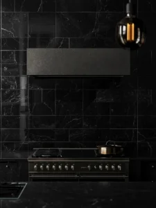 midnight black glazed lava stone tiles