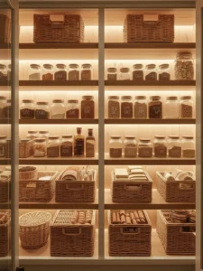 modern farmhouse pantry LED shelf lighting