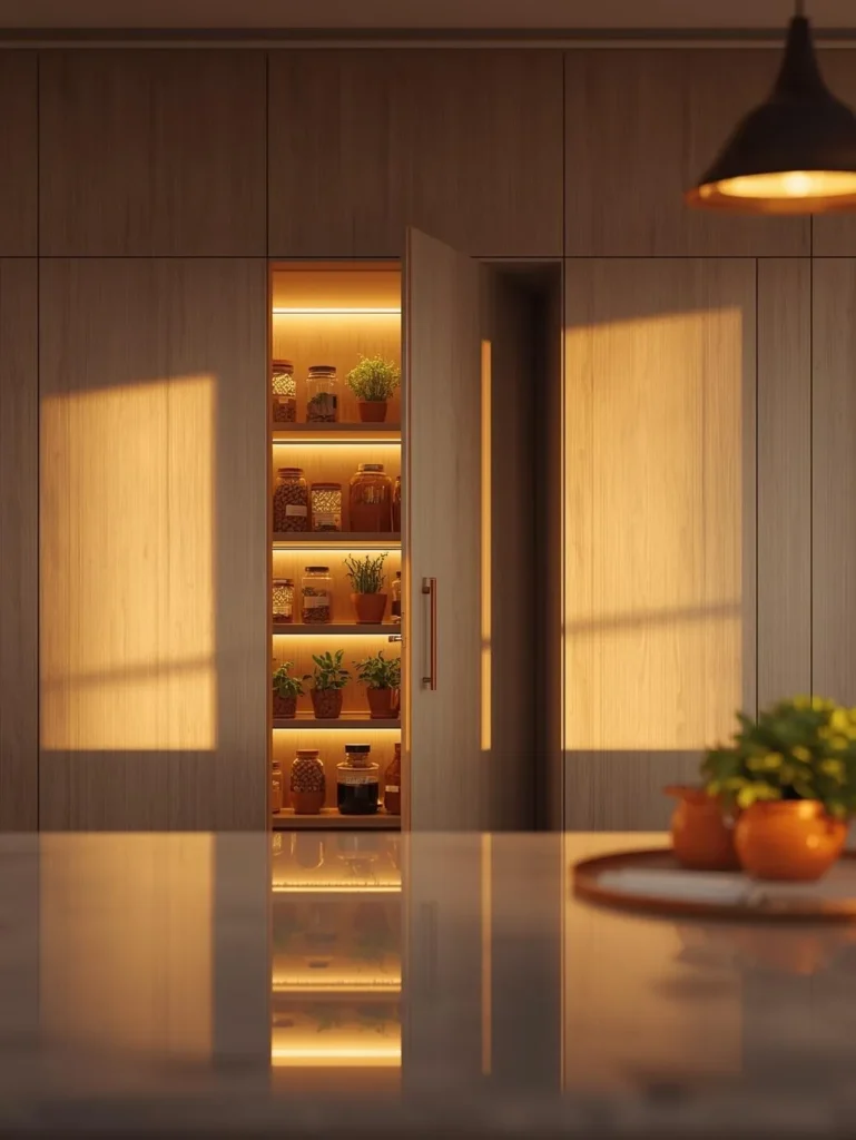 modern kitchen at golden hour