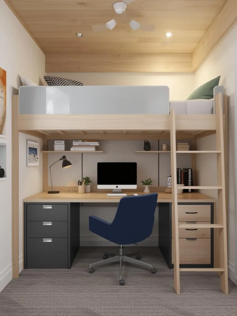 modern loft dorm bed