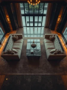 modern sofas facing each other