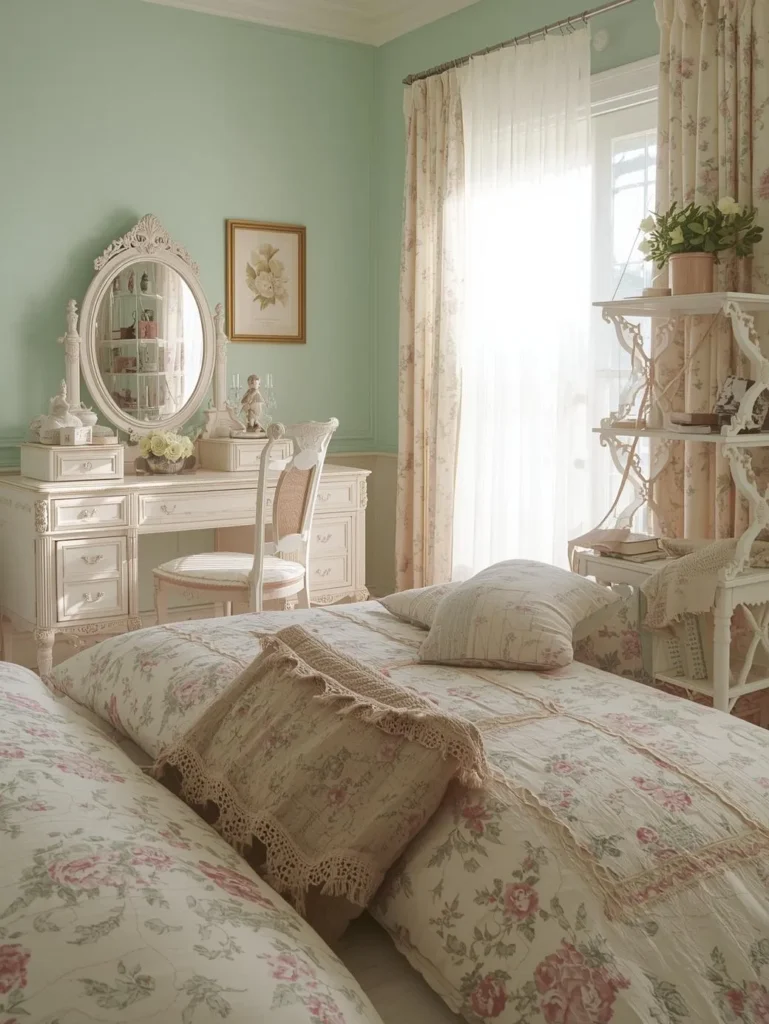 pastel vintage bedroom