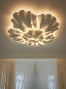 plaster cloud-shaped flush-mount ceiling lamp