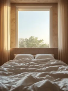 serene bedroom at dawn