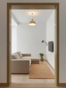 small apartment living room with a two-seat sofa