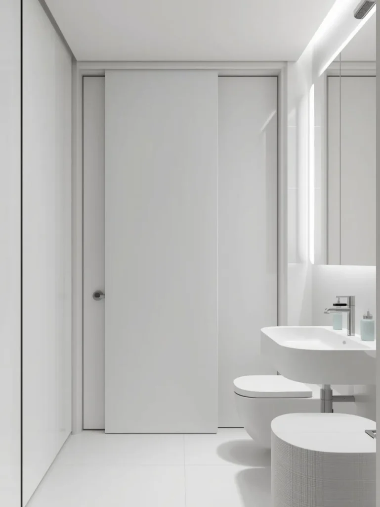 small bathroom pocket door design