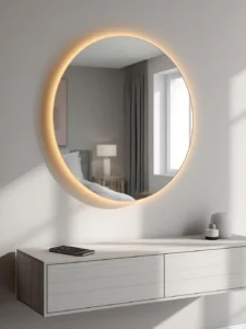 smart mirror with a thin integrated warm LED