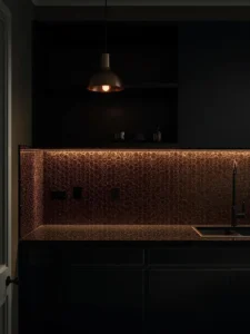 smoked bronze mosaic glass tiles