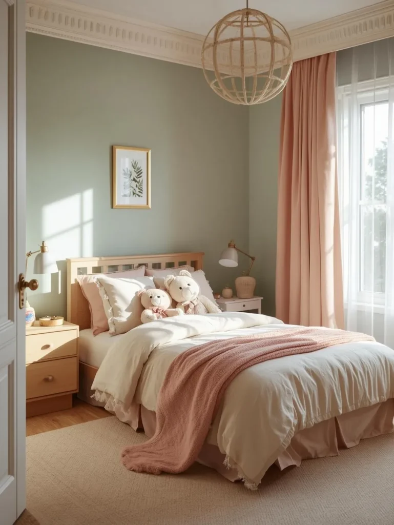 soft pastel kids bedroom