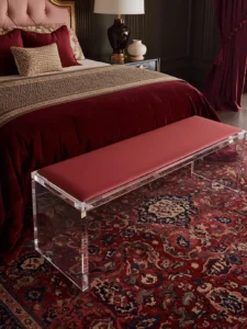 thick optically clear cast acrylic bedroom bench