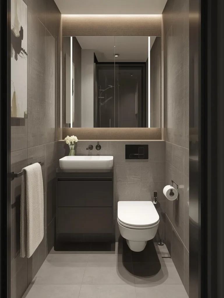 tiny bathroom corner sink design