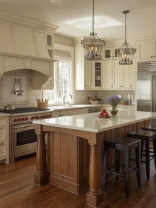 two tone oak kitchen cabinets