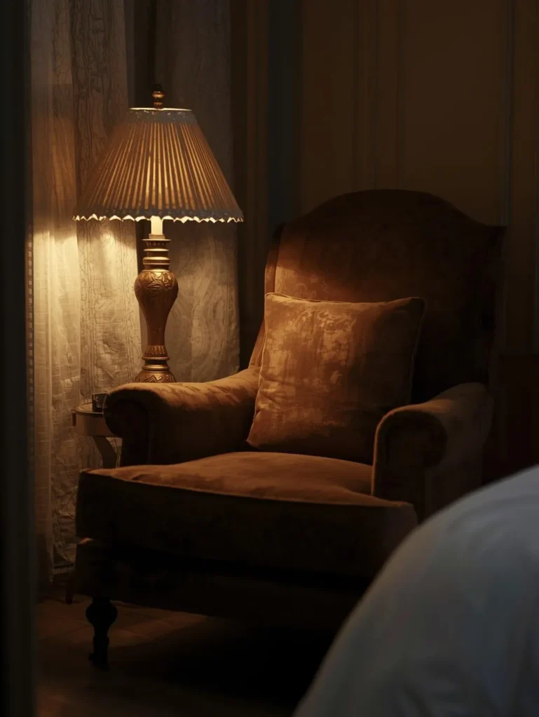 vintage bedroom reading corner