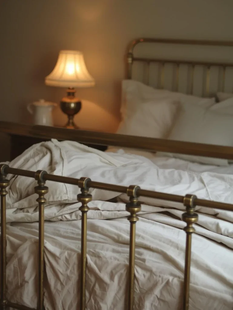 vintage brass bed bedroom