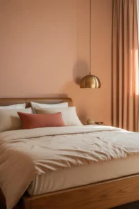 warm blush pink walls with peach undertone