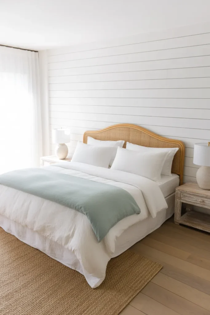 A coastal-inspired master bedroom