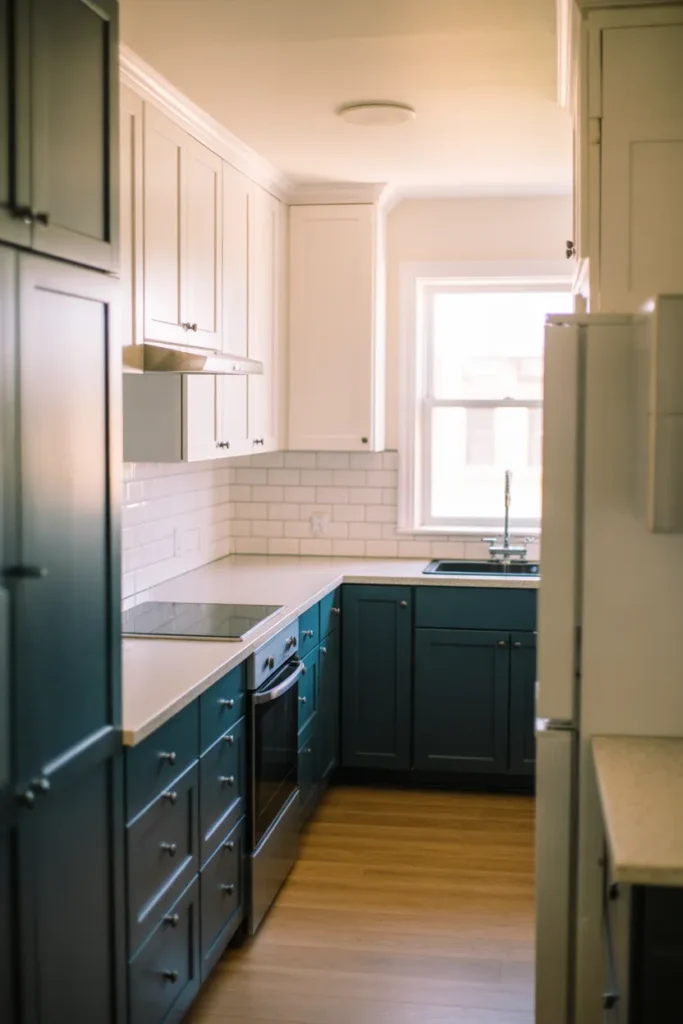 A compact American galley kitchen