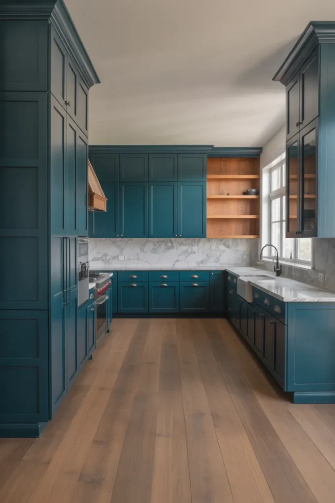 A large open-plan American kitchen and living area