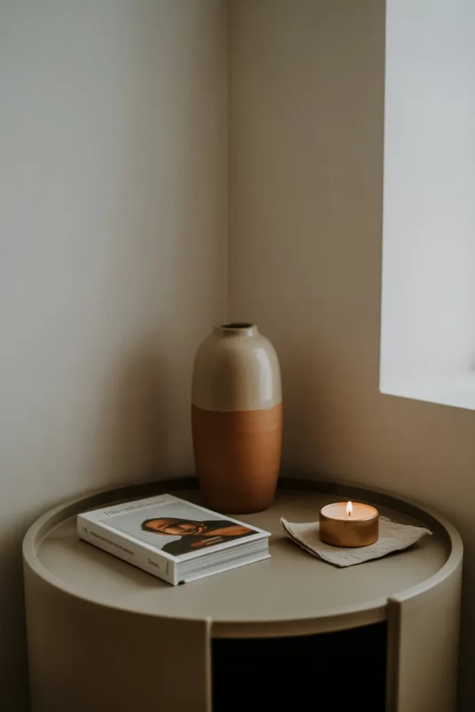 A side table styled