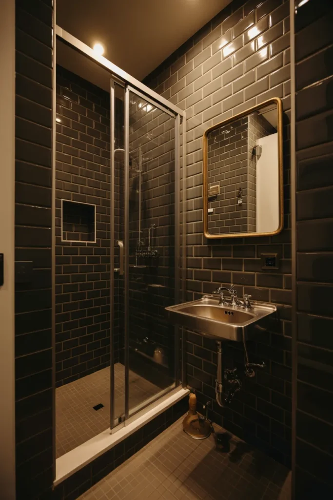 A small but refined basement 3/4 bathroom