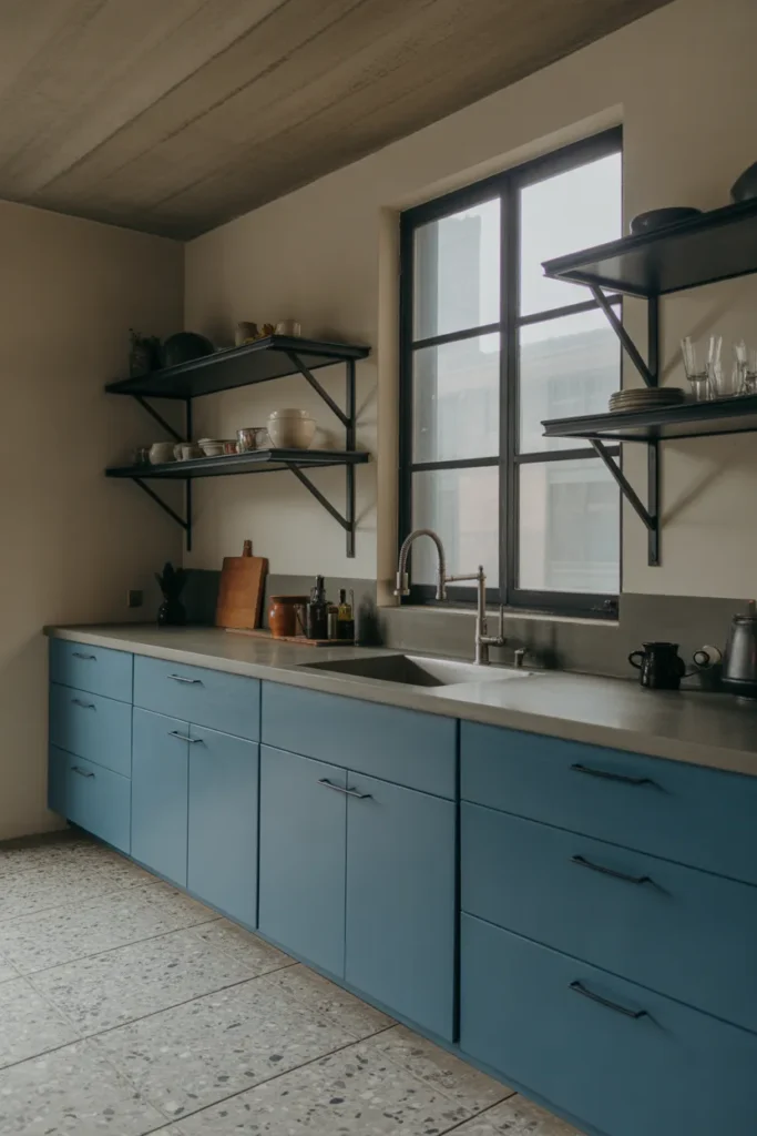 An urban American loft kitchen