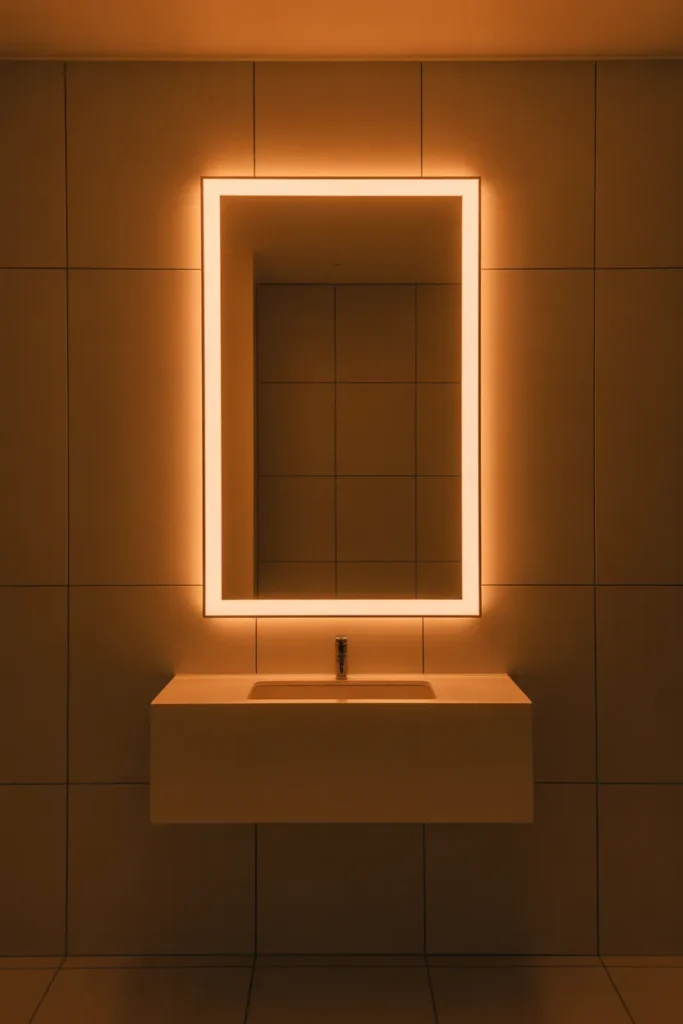 Backlit LED Mirror for a Clean Spa-Like Glow