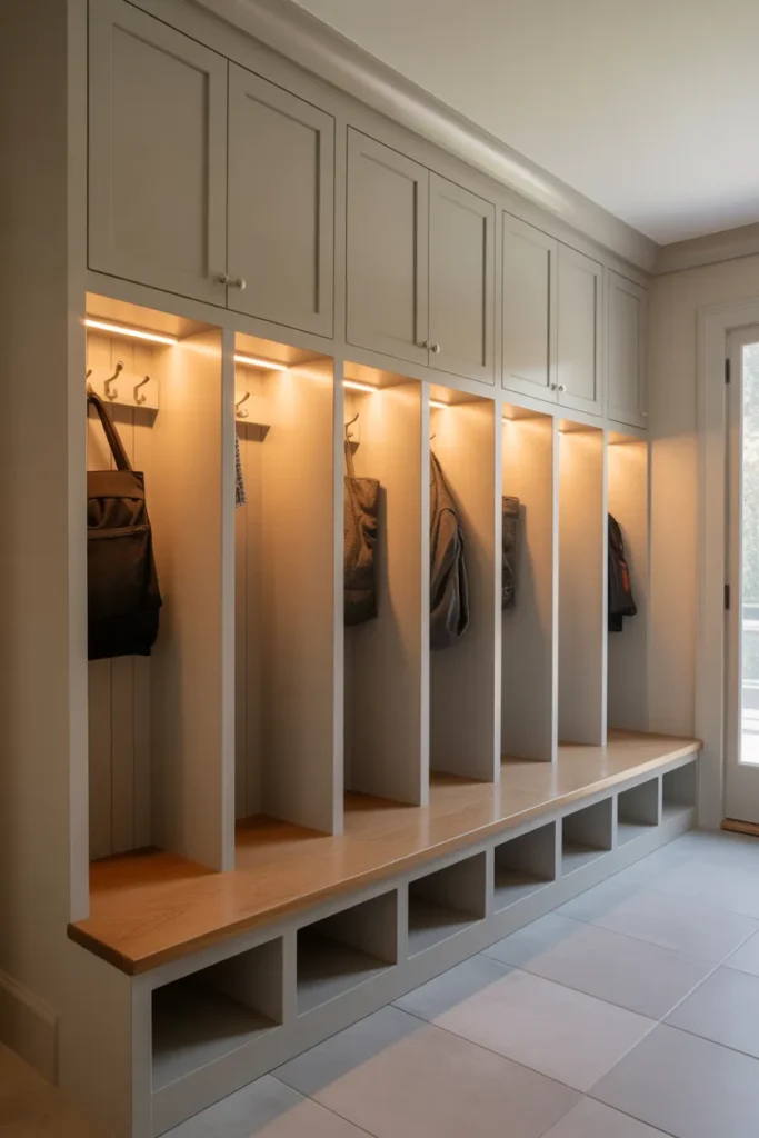 Built-In Mudroom Locker System for Families With Heavy Daily Use