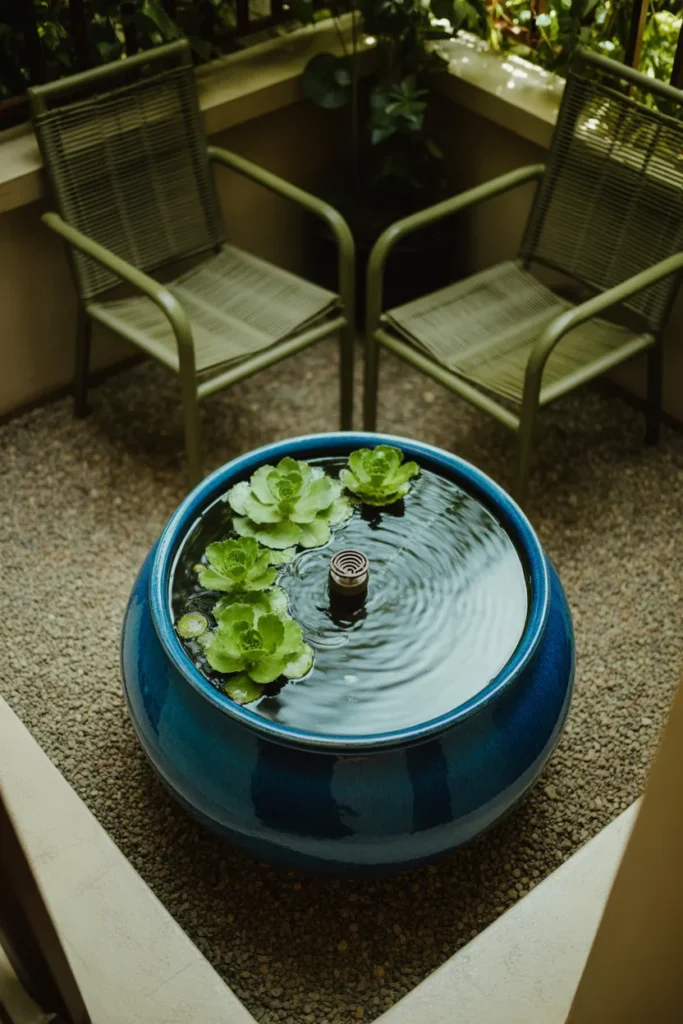 Container Water Feature for Sound Privacy and Sensory Calm