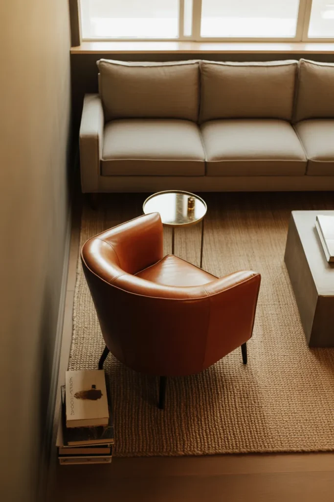 Curved Accent Chair to Complement a Straight Sofa