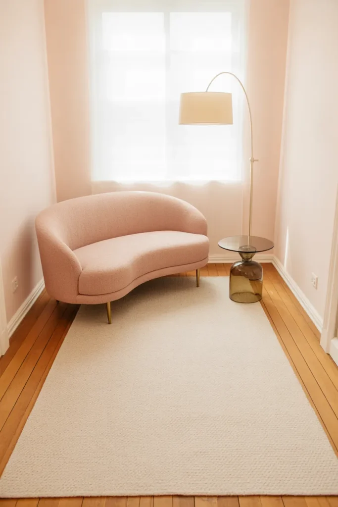 Curved Sofa With Exposed Legs