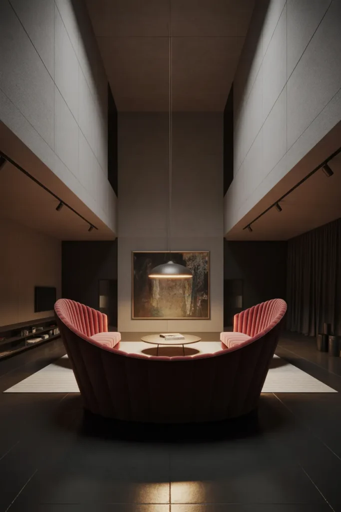 Curved Sofa With a High Curved Back