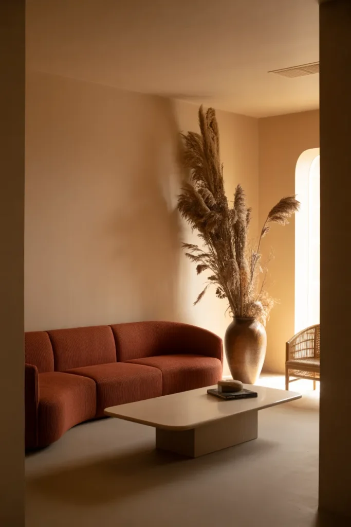 Curved Sofa With an Asymmetric Layout