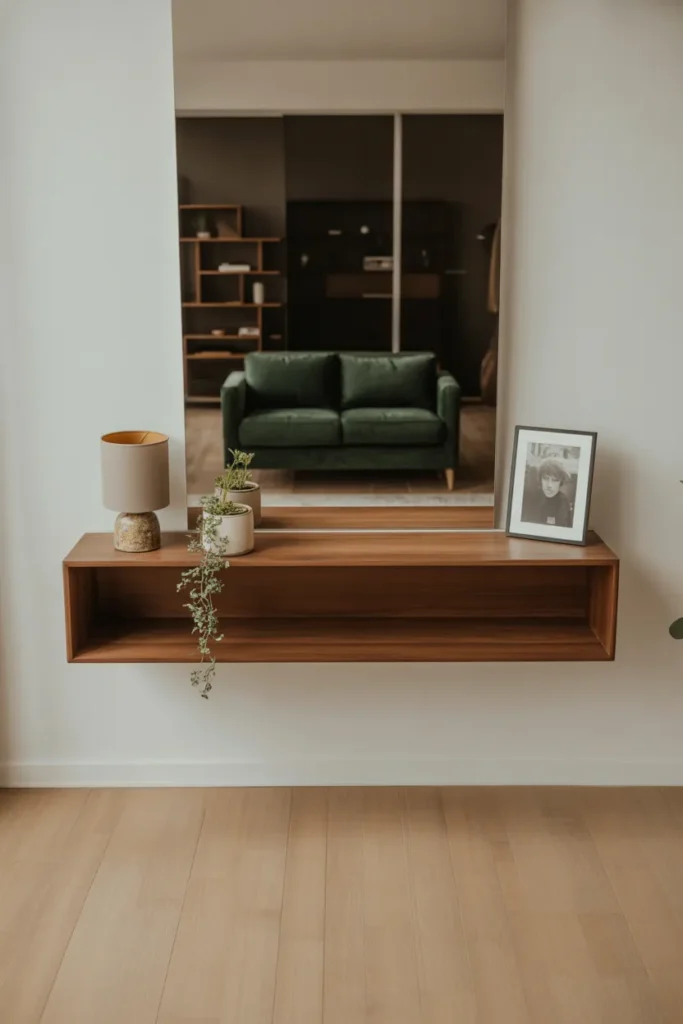 Floating Wall-Mounted Console for Small Space Living