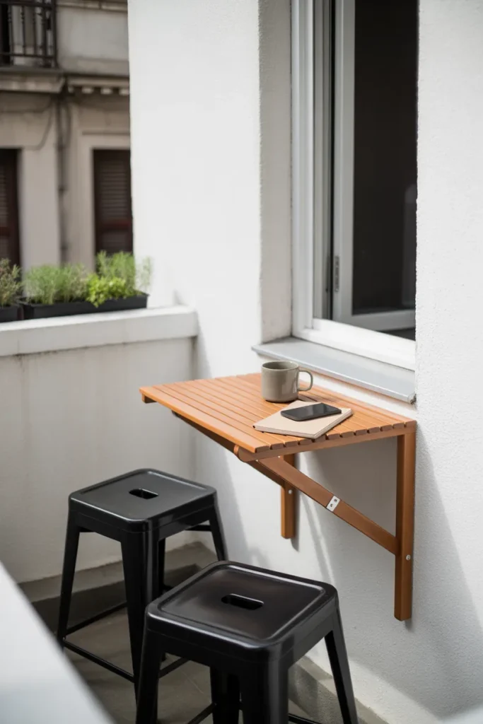 Fold-Down Wall Table to Get a Functional Workspace or Dining Spot