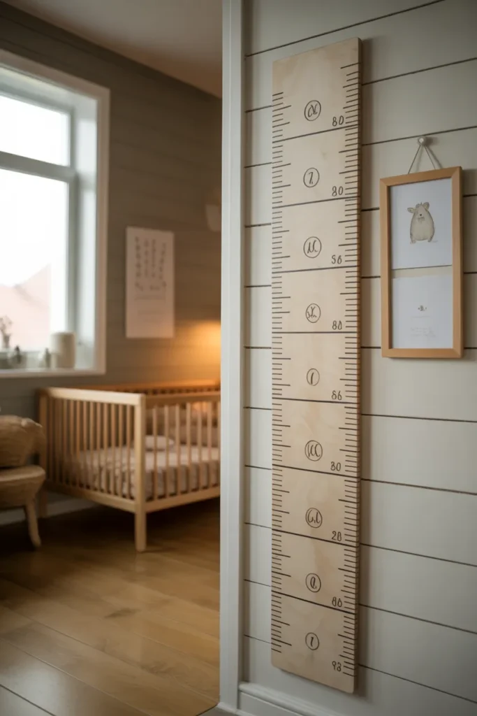 Growth Chart Wall Feature That Doubles as Permanent Room Decor