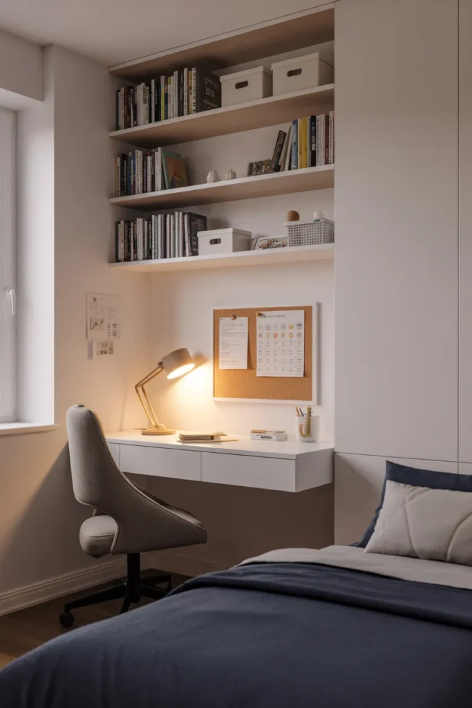 Homework and Study Wall That Separates Work From Sleep Visually