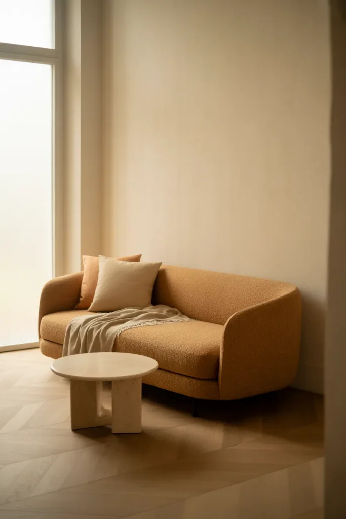 Low-Profile Curved Sofa That Makes a Small Living Room Feel Larger